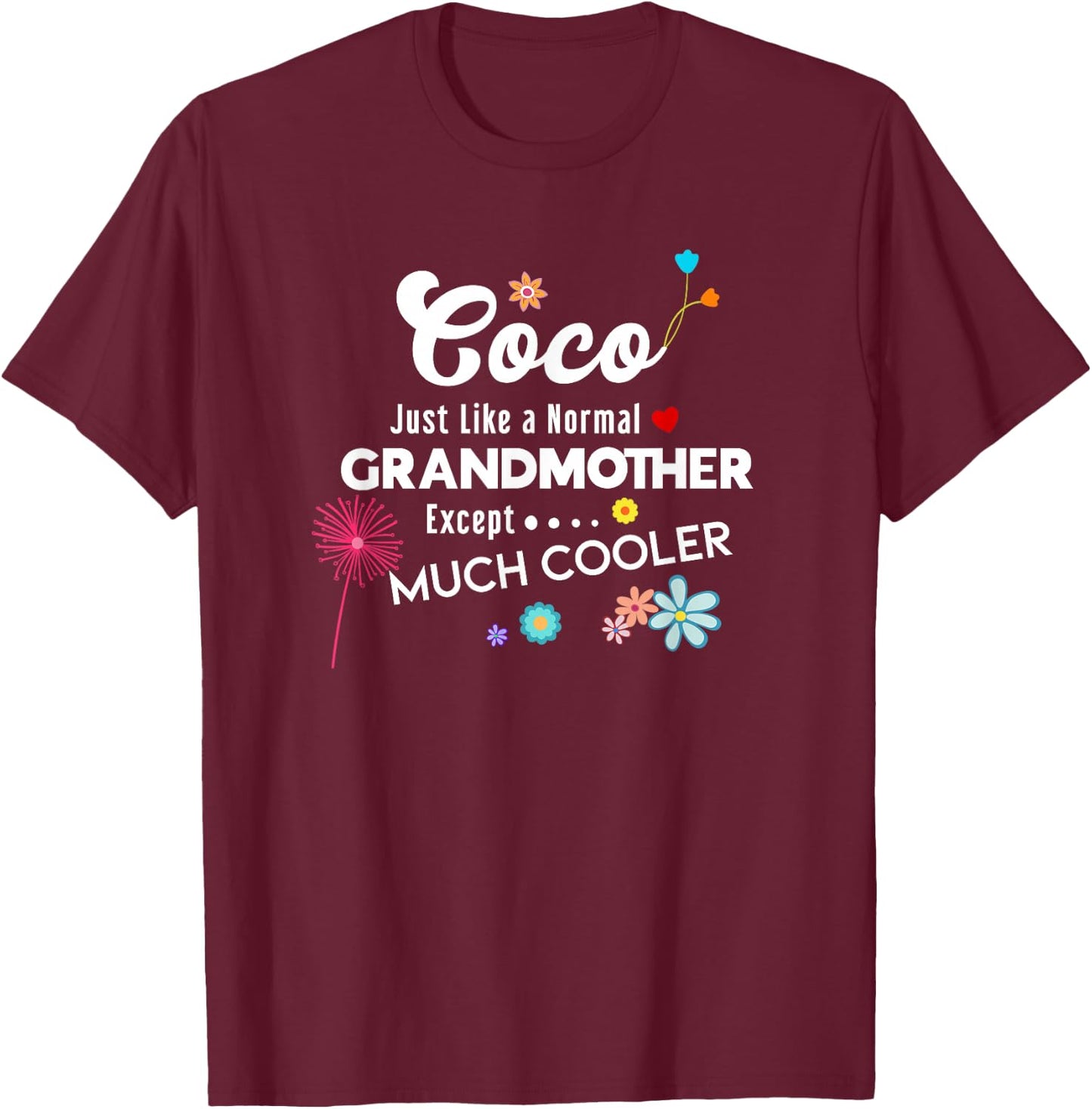 Coco Just Like Grandma Except Much Cooler T-Shirt - T-Shirt | Maroon
