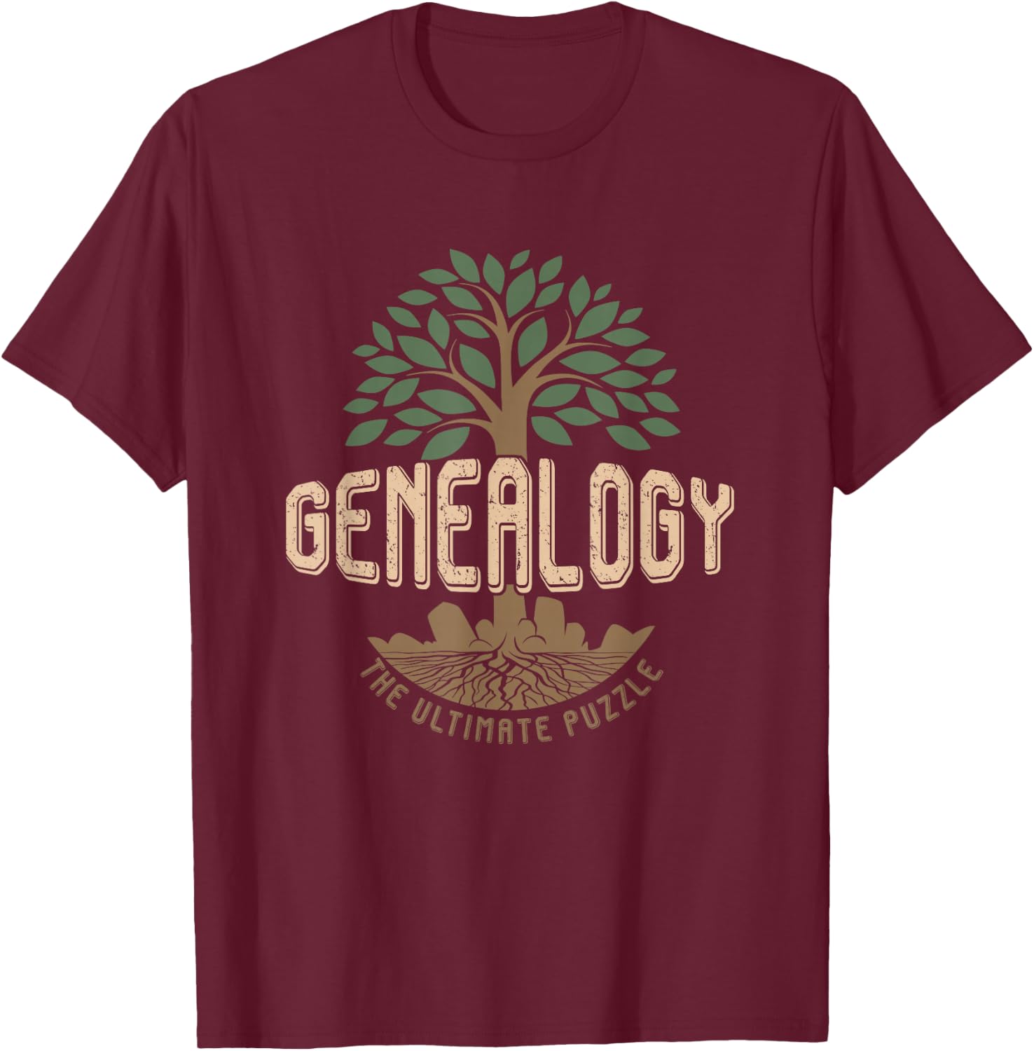 Genealoge Family Historian Genealogy Ultimate Puzzle T-Shirt - T-Shirt | Maroon