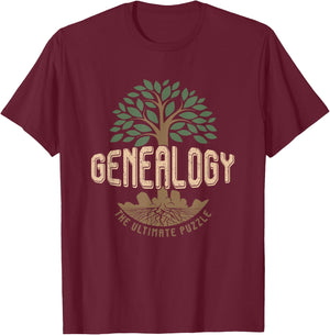Genealoge Family Historian Genealogy Ultimate Puzzle T-Shirt - T-Shirt | Maroon