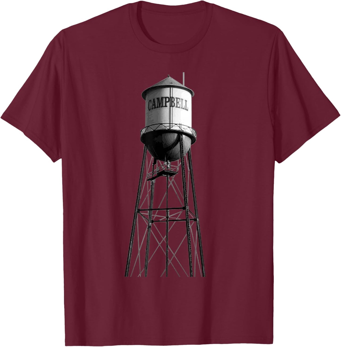Campbell Water Tower T Shirt T-Shirt - T-Shirt | Maroon