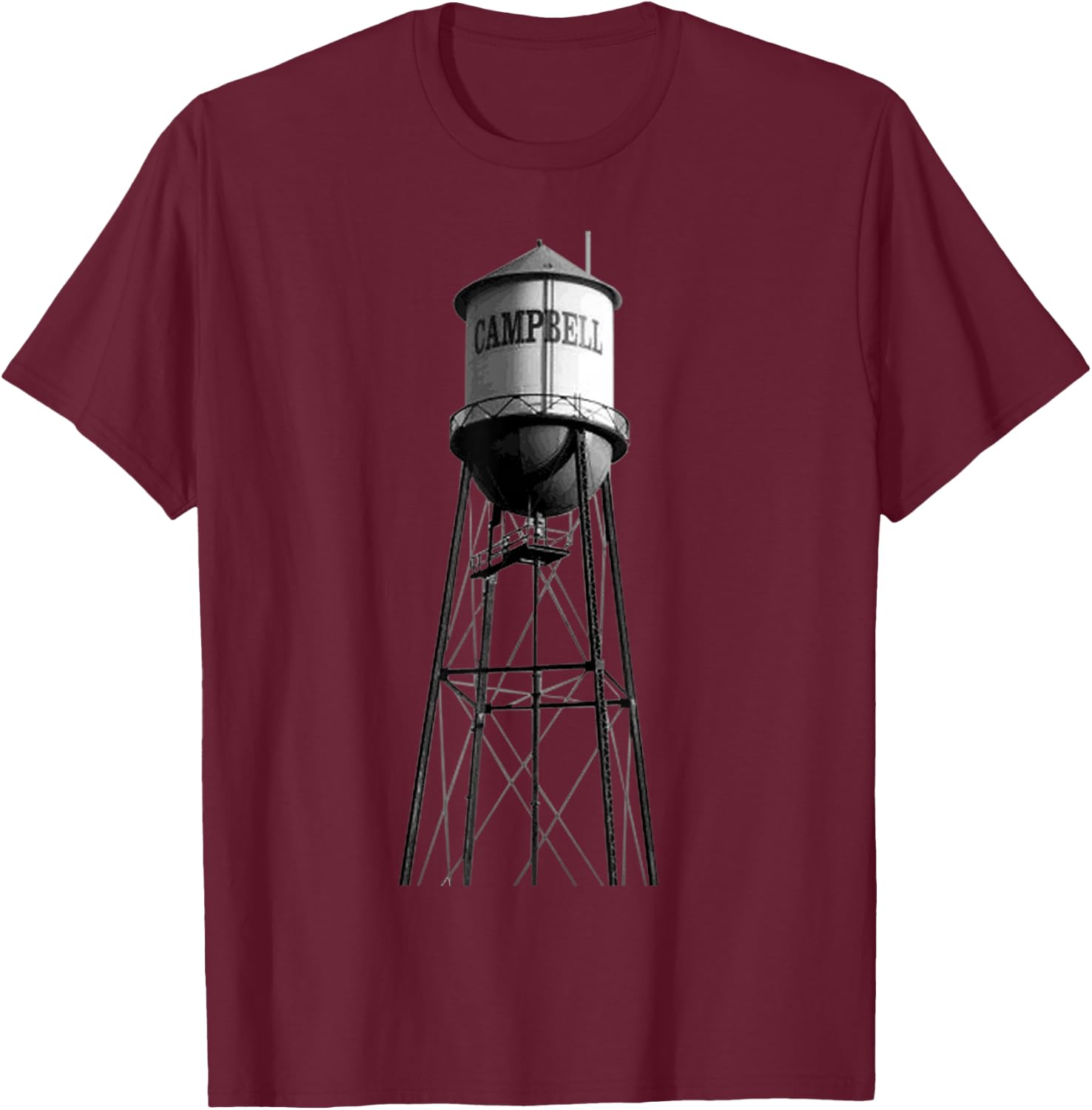 Campbell Water Tower T Shirt T-Shirt - T-Shirt | Maroon