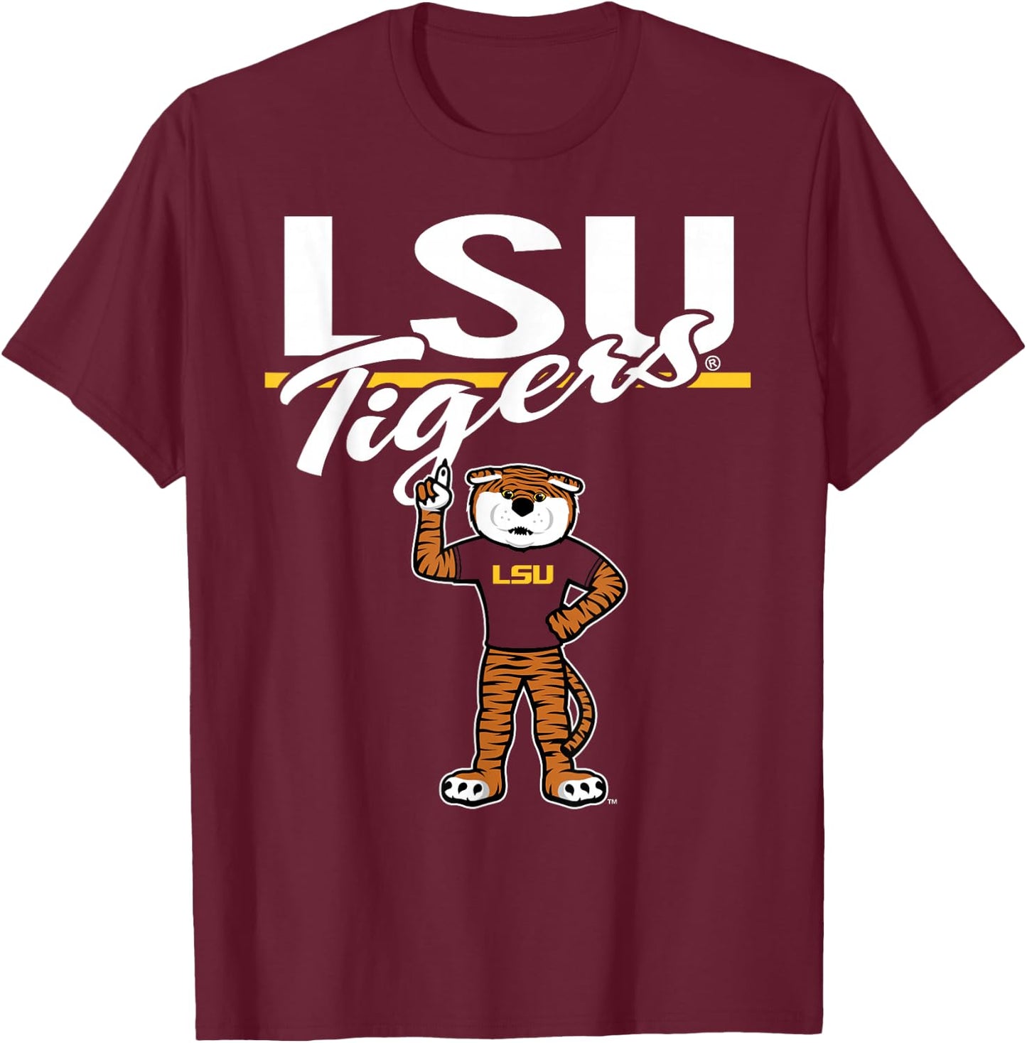 LSU Tigers Mascot Purple Officially Licensed T-Shirt - T-Shirt | Maroon