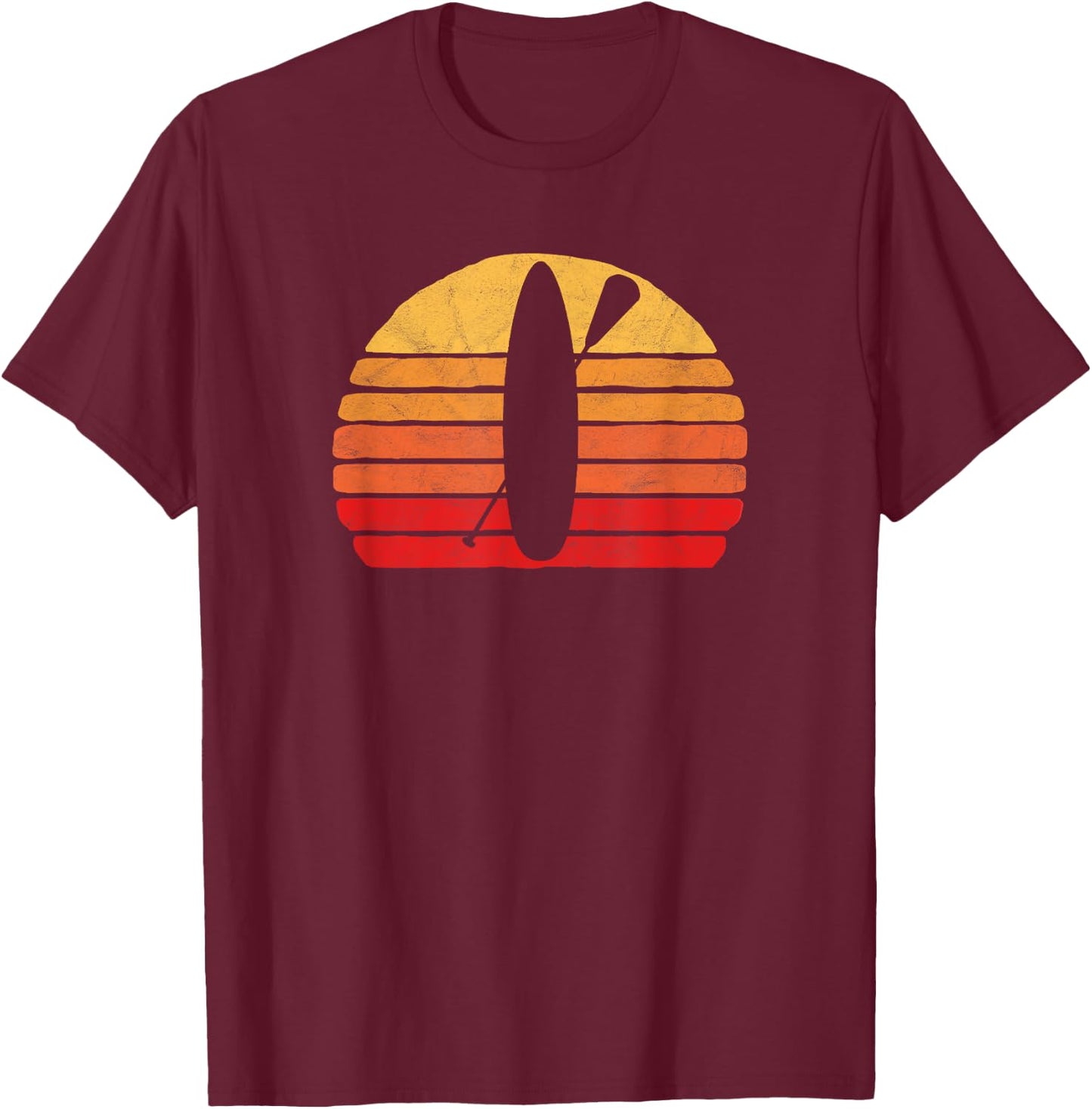 Retro SUP Stand Up Paddle Board Vintage Sun T-Shirt - T-Shirt | Maroon