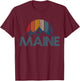 Maine Vintage Retro Mountains Souvenir Gift T-Shirt - T-Shirt | Maroon