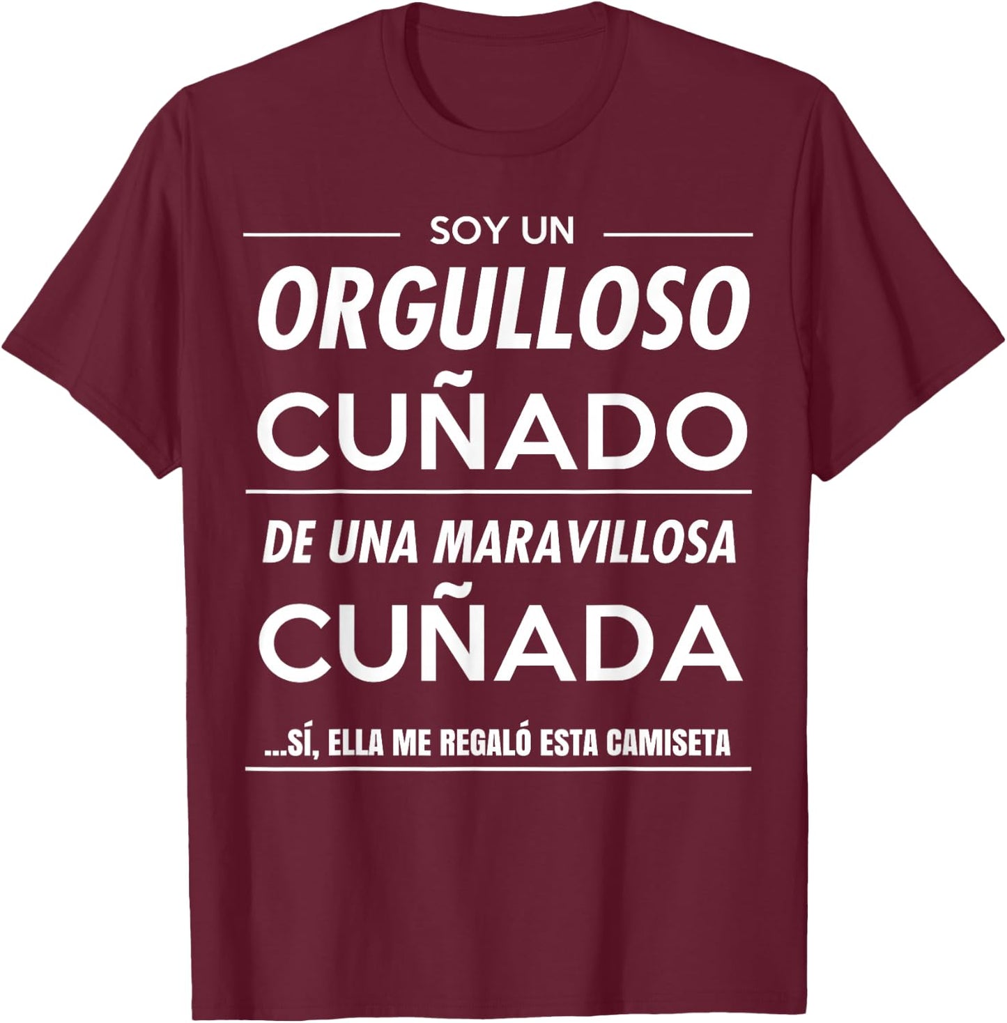 Camisetas de Regalo Brother in Law o Sister in Law Men's Classic Fit Black Letter Print T-Shirt - T-Shirt | Maroon