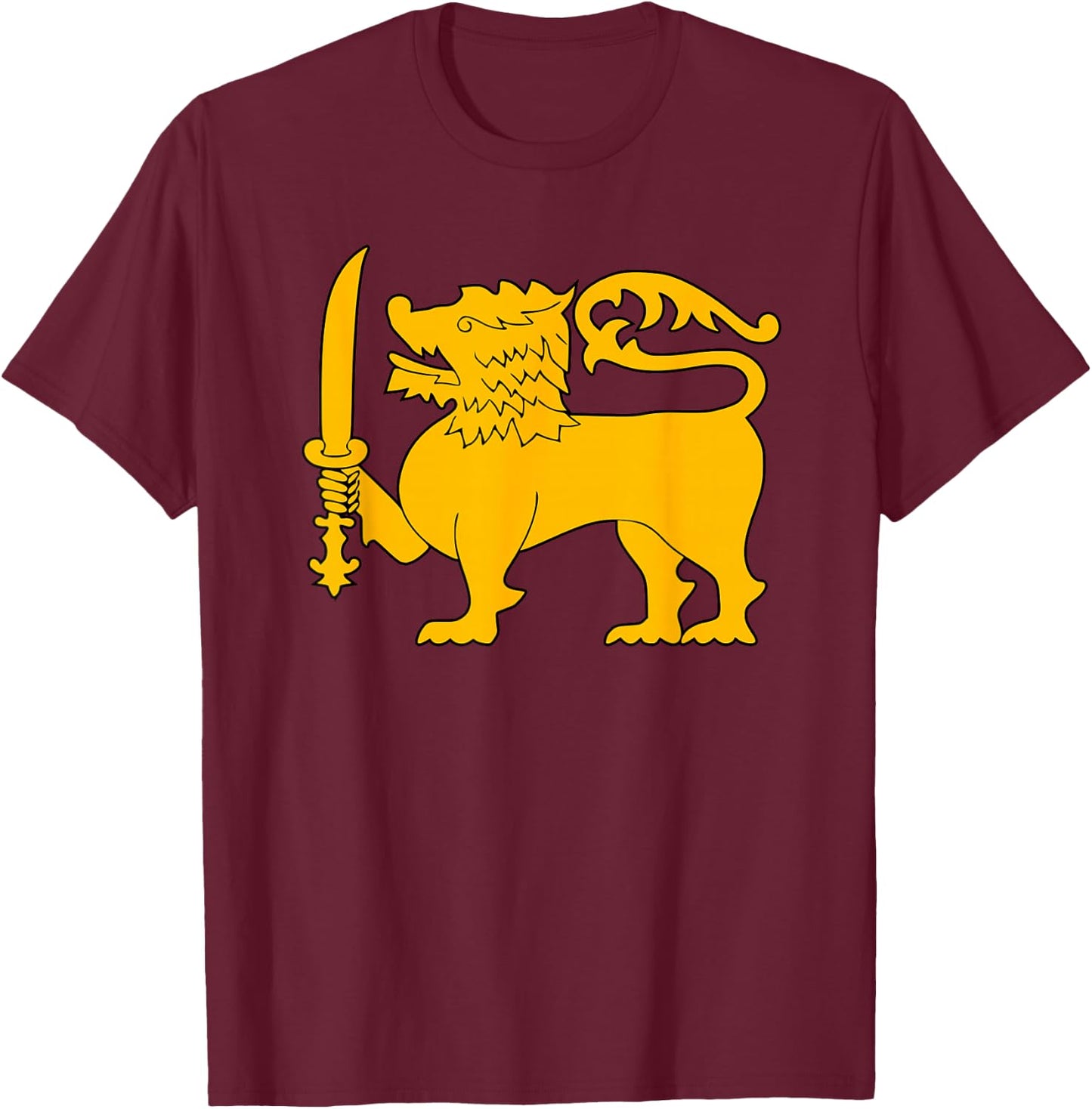 Sri Lanka Lion Flag - Sinha Flag T-Shirt - T-Shirt | Maroon