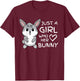 Just a Girl Who Loves Her Rabbit And Bunny Pet T-Shirt - T-Shirt | Maroon