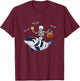 Skeleton Riding Mummy Orca Halloween Costume Whale T-Shirt - T-Shirt | Maroon