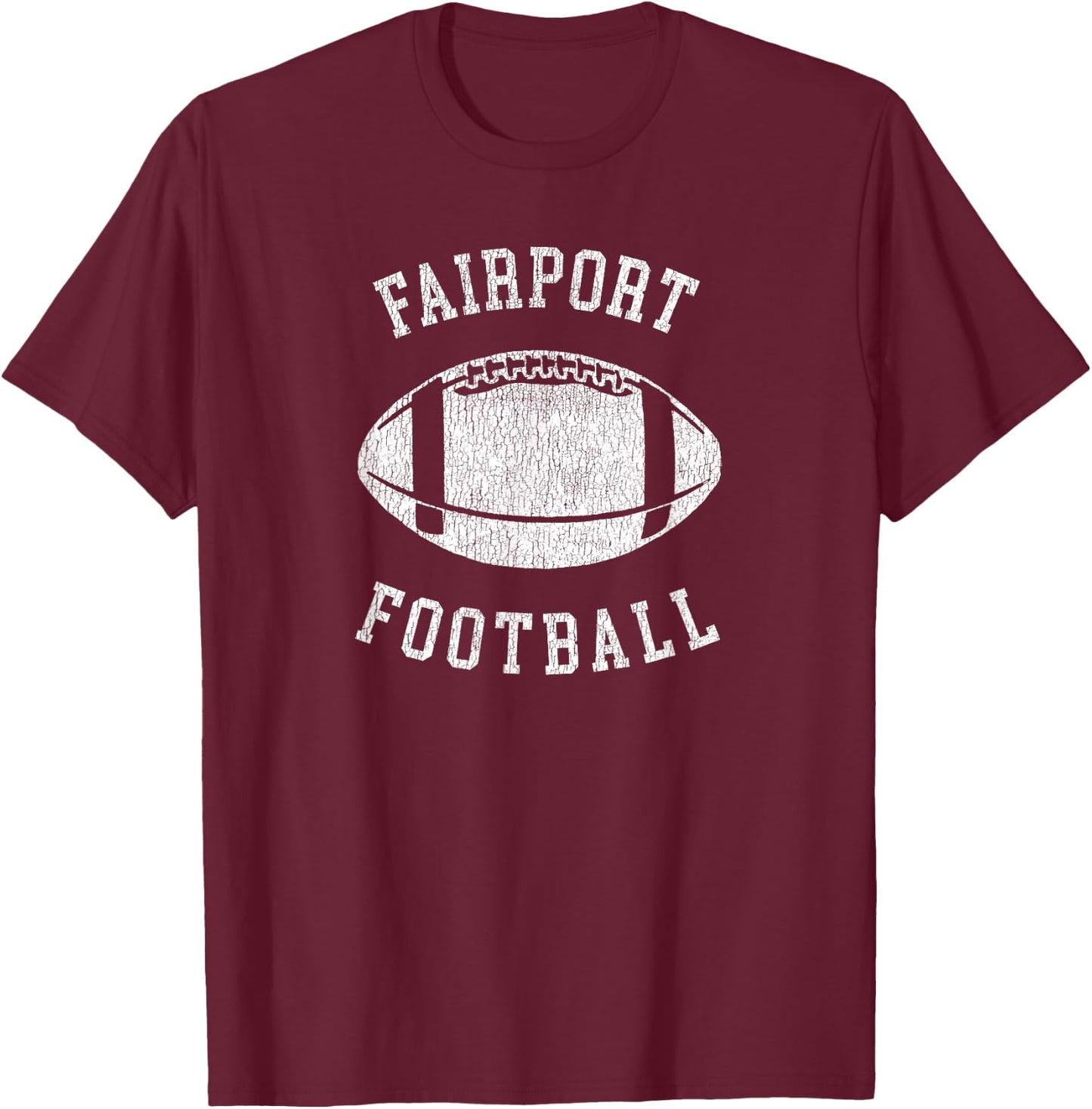 Fairport Football Distressed Vintage 80's Throwback Classic T-Shirt - T-Shirt | Maroon