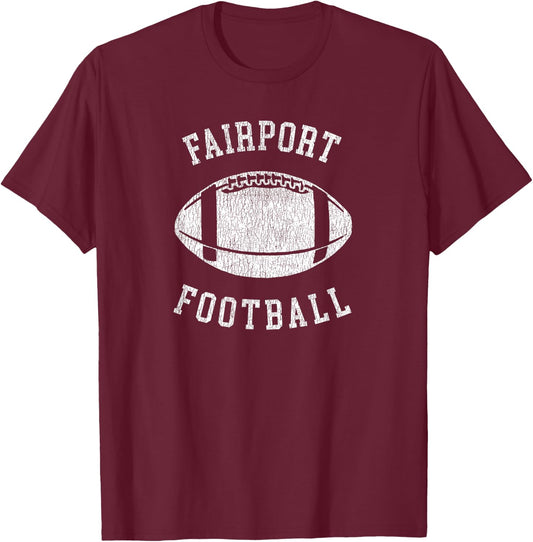 Fairport Football Distressed Vintage 80's Throwback Classic T-Shirt - T-Shirt | Maroon