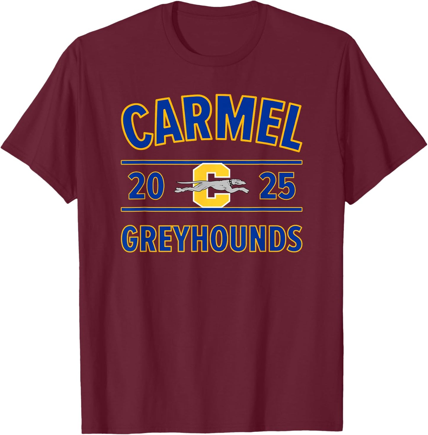 Carmel Greyhounds Logo 2025 HS T-Shirt - T-Shirt | Maroon