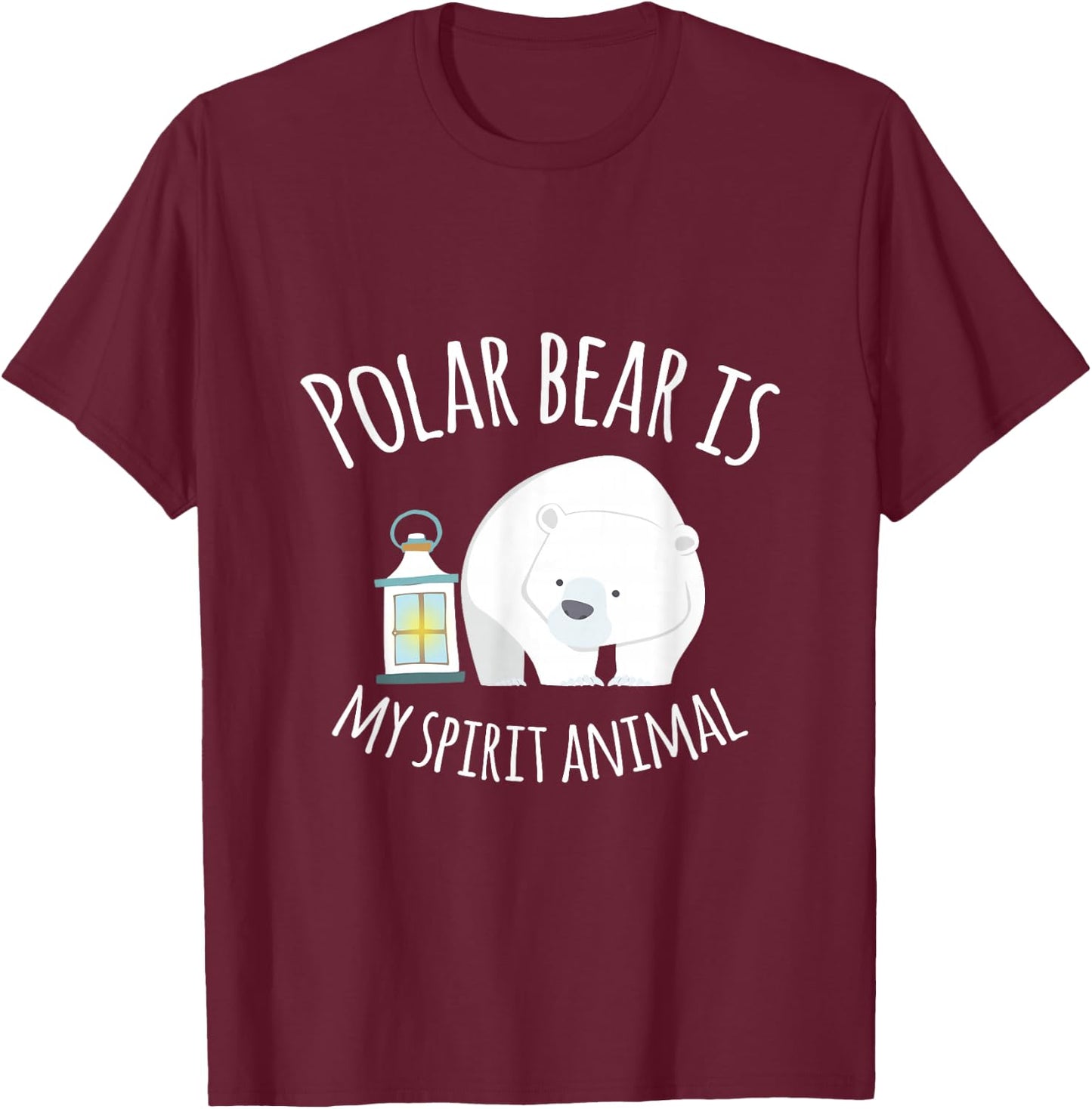 Polar Bear Is My Ghost Animal Funny Gift T-Shirt - T-Shirt | Maroon