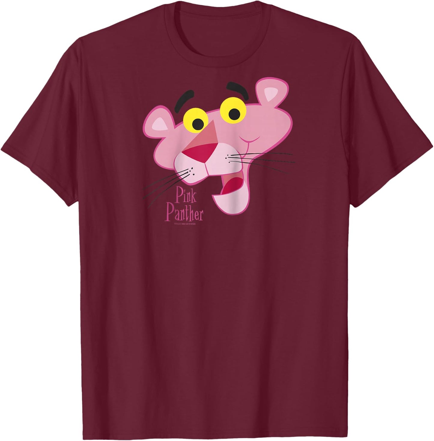 Pink Panther Face Portrait Raglan Baseball T-Shirt - T-Shirt | Maroon