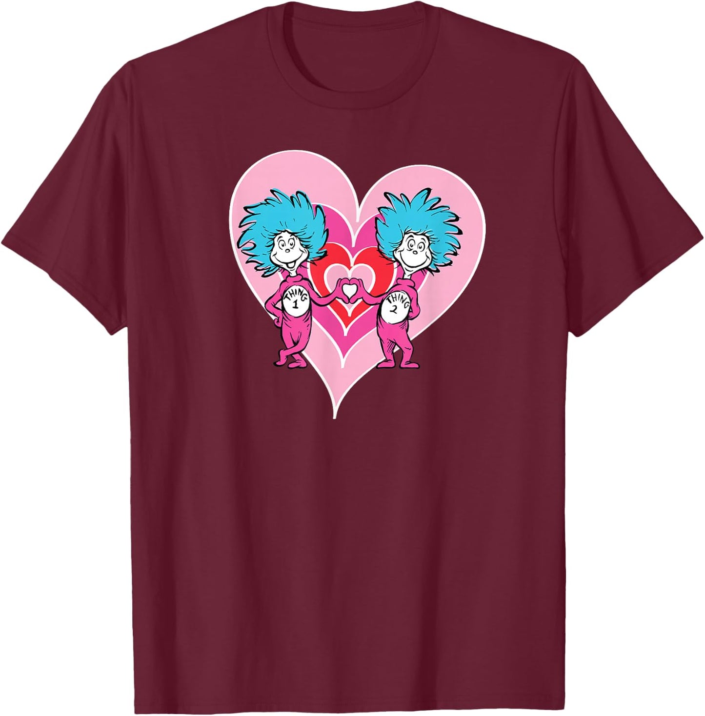 Dr. Seuss Thing 1 Thing 2 Love T-Shirt - T-Shirt | Maroon