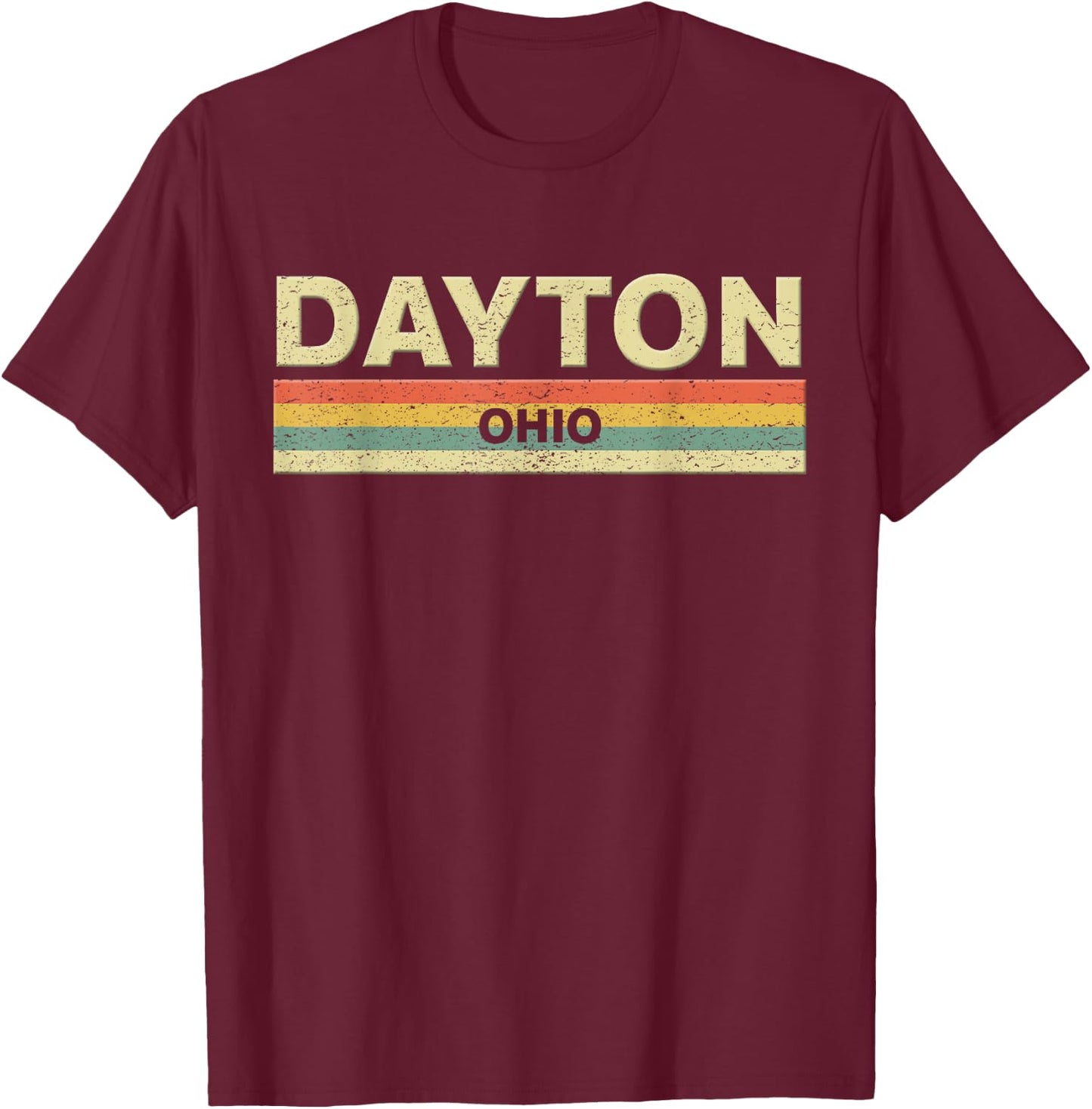 Dayton Ohio Shirt. Vintage Retro 70s 80s T-Shirt - T-Shirt | Maroon