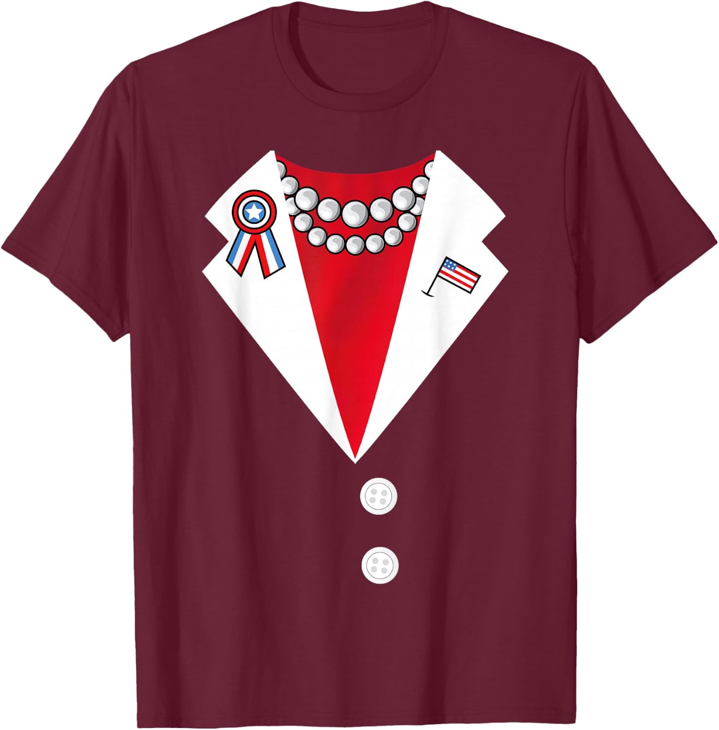 Hillary Clinton Pantsuit Costume President Funny Halloween T-Shirt - T-Shirt | Maroon
