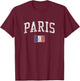 Paris France Vintage Sports Design French Flag T-Shirt - T-Shirt | Maroon