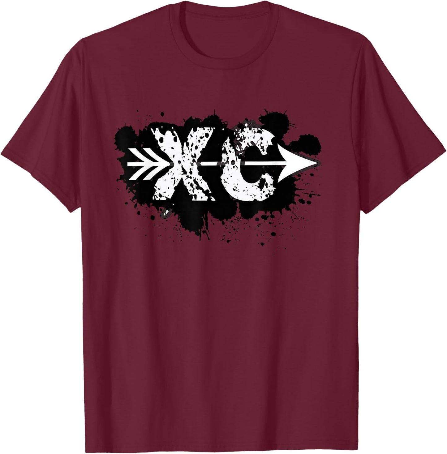 Grunge Dirty Cross Country Running T-Shirt - T-Shirt | Maroon