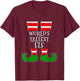 THE WORLD'S TALLEST ELF Funny Matching Group Christmas T-Shirt - T-Shirt | Maroon