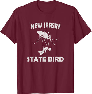 New Jersey Mosquito State Bird Funny Outdoors T-Shirt - T-Shirt | Maroon