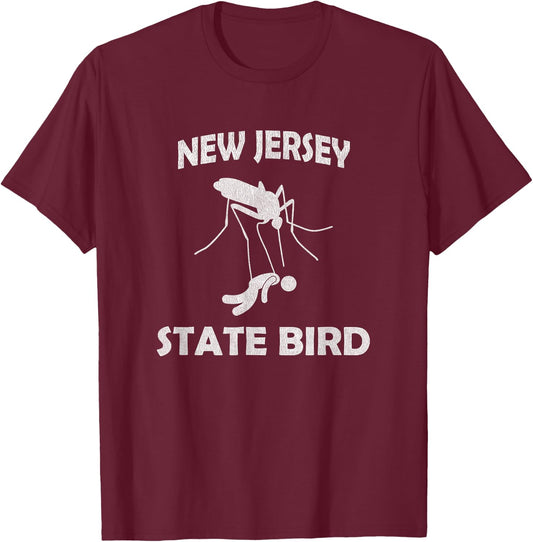 New Jersey Mosquito State Bird Funny Outdoors T-Shirt - T-Shirt | Maroon