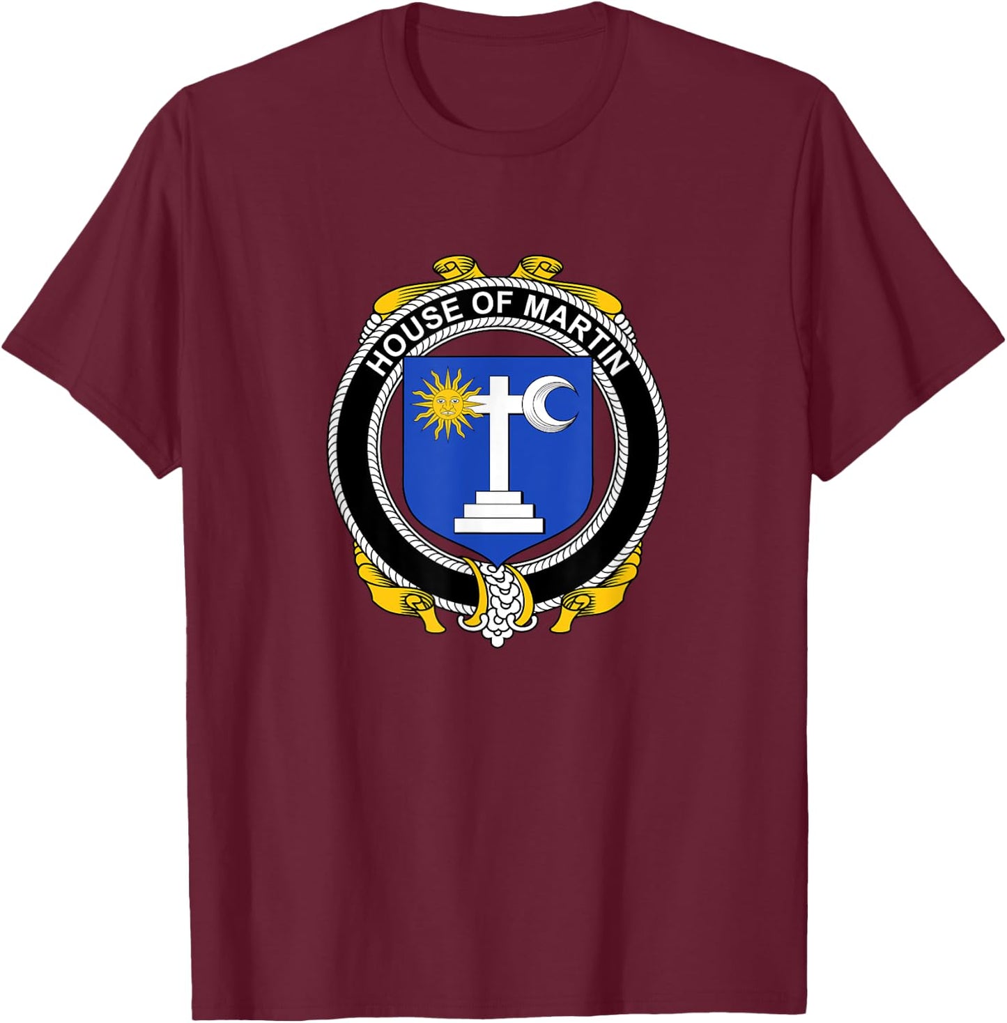 Martin Coat of Arms - Family Crest T-Shirt - T-Shirt | Maroon