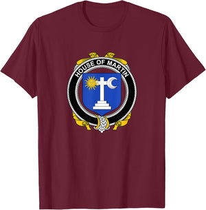 Martin Coat of Arms - Family Crest T-Shirt - T-Shirt | Maroon