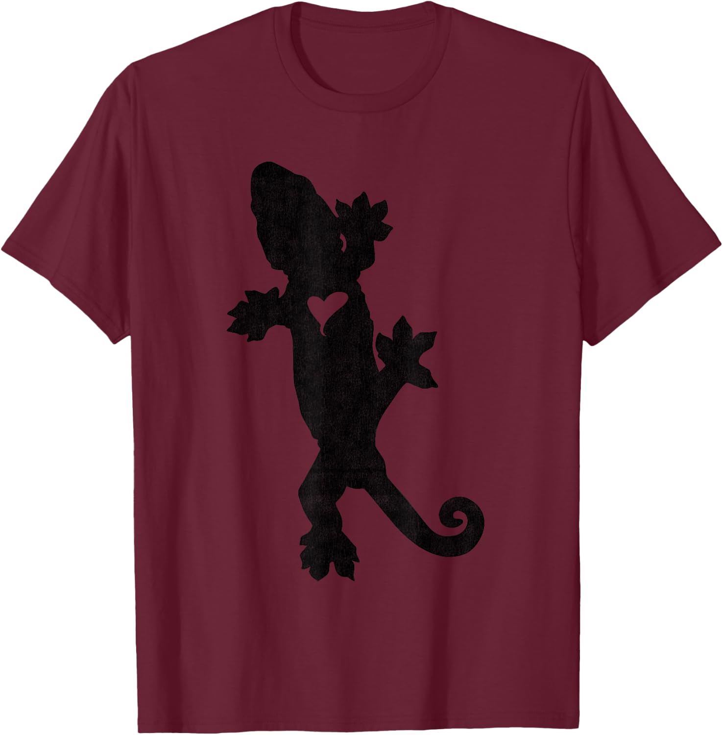 Leachie New Caledonian Gecko Artsy distressed T-Shirt - T-Shirt | Maroon