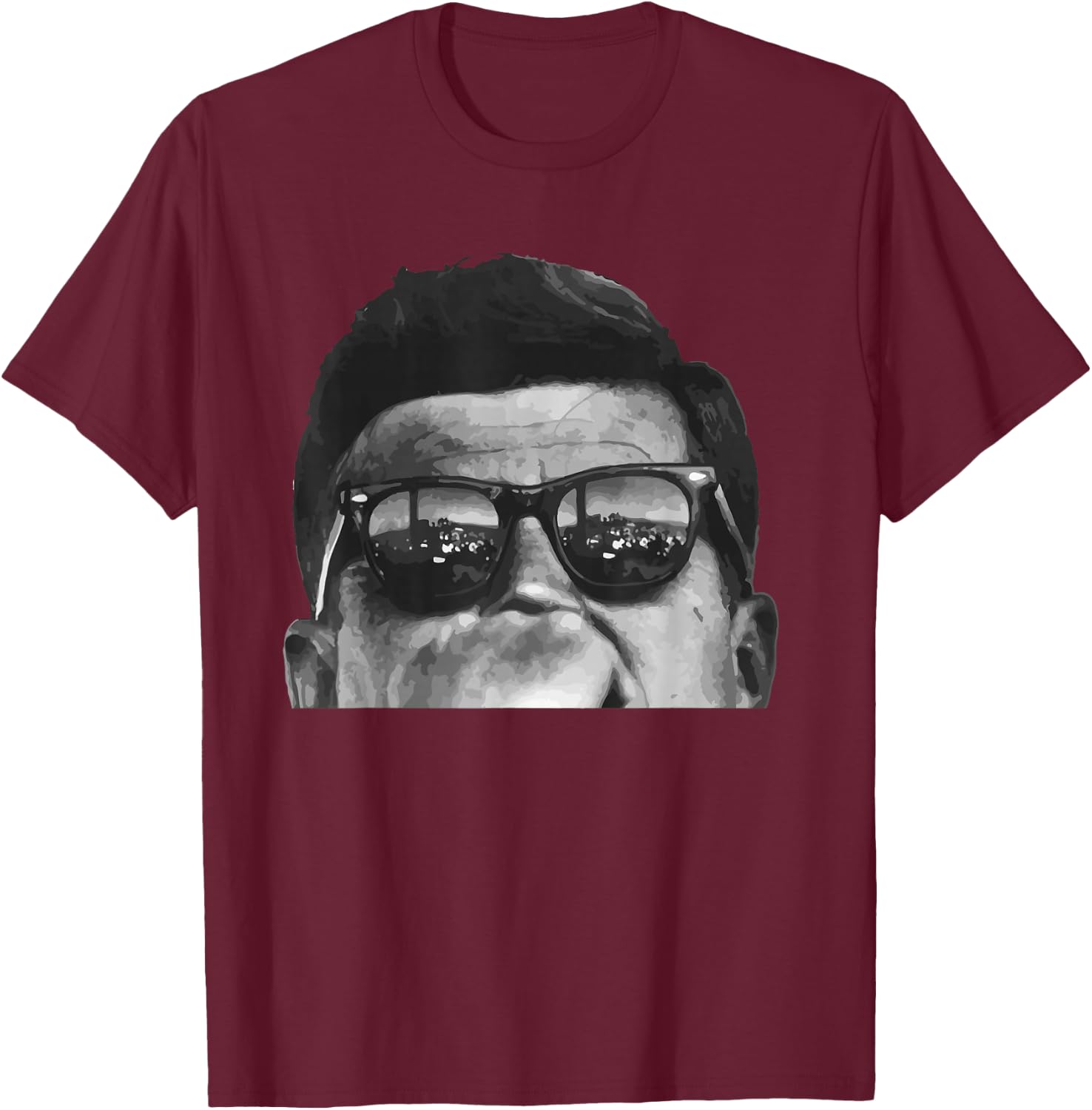 JFK John F Kennedy Wearing Sunglasses T-Shirt - T-Shirt | Maroon