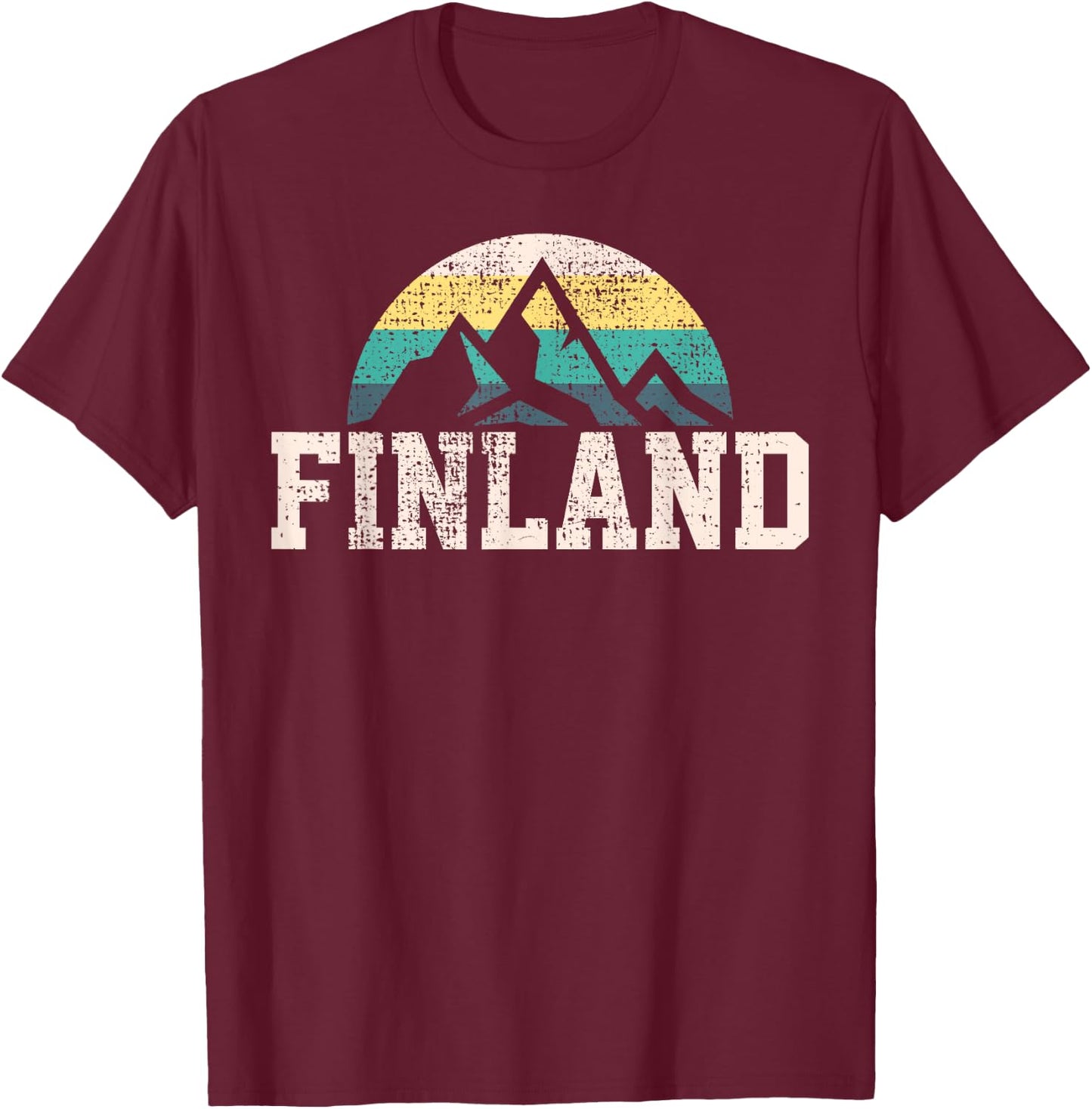 Finland Finnish Country Mountain Vintage T-Shirt - T-Shirt | Maroon