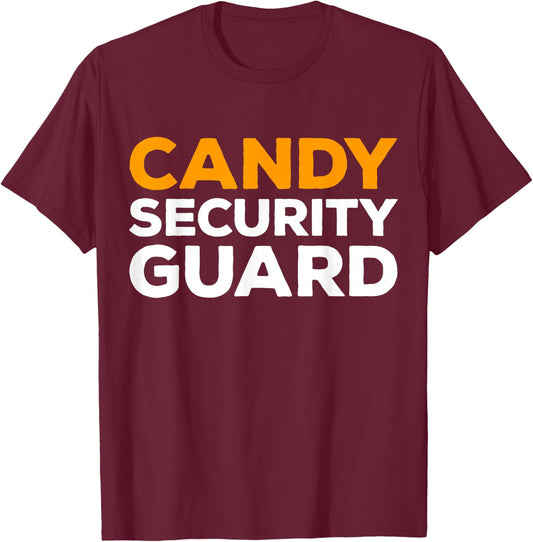 Candy Security Guard Shirt Adult Kids Halloween Costume T-Shirt - T-Shirt | Maroon