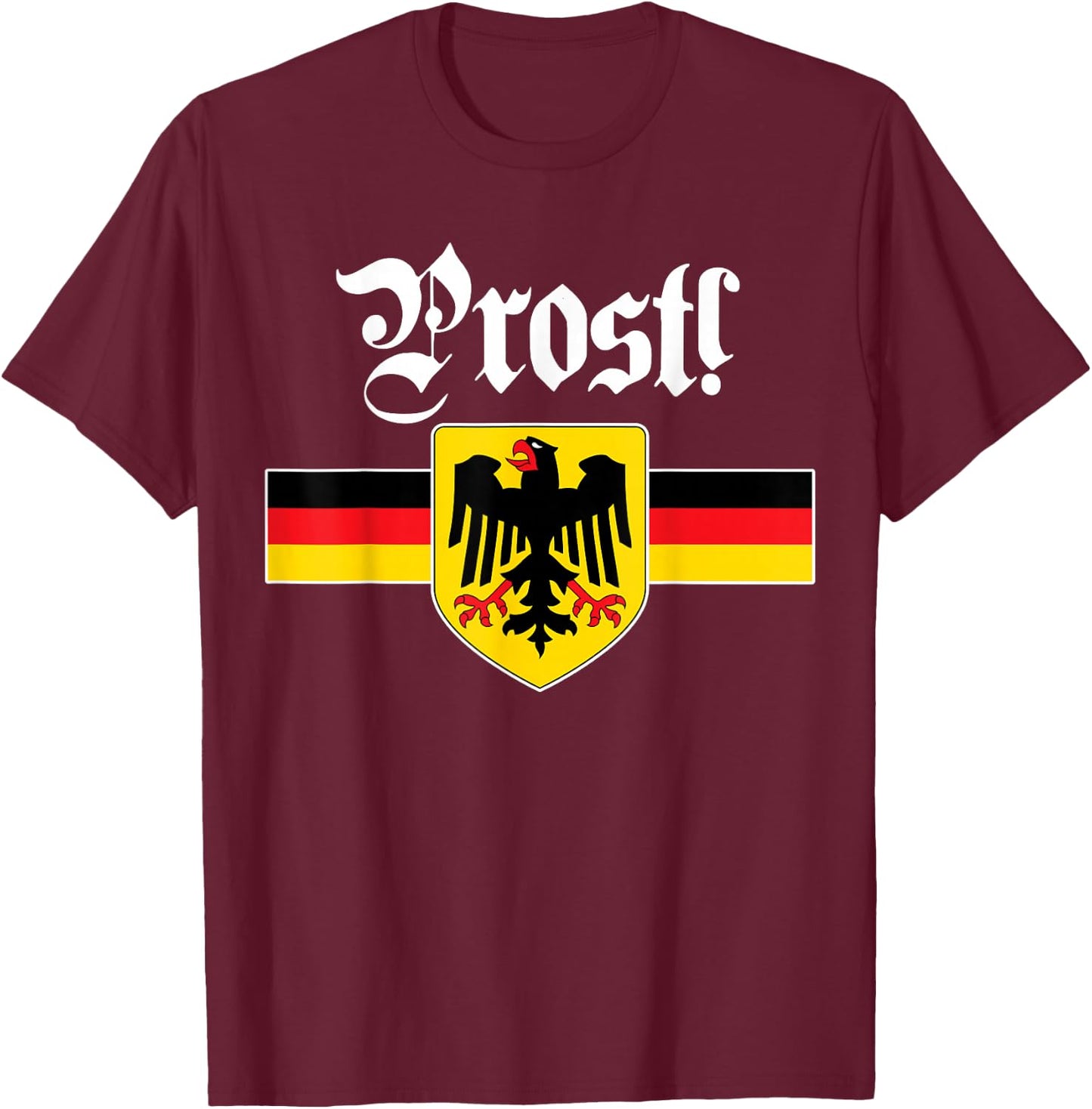 Oktoberfest by &Zoo German Coat of Arms Oktoberfest - Black, , Short Sleeve, Classic Fit, Small T-Shirt - T-Shirt | Maroon