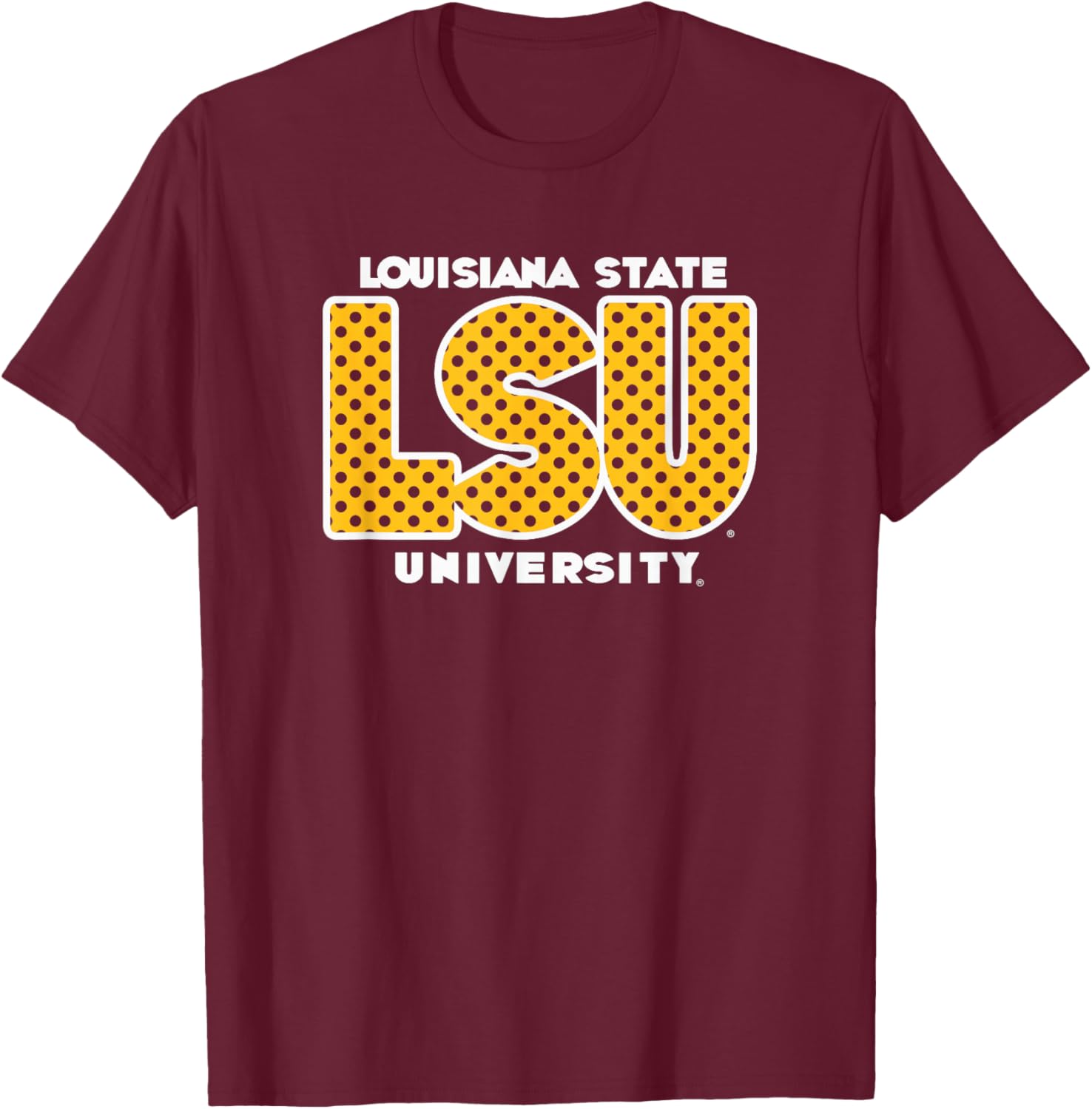 LSU Tigers Polka Dots Purple Officially Licensed T-Shirt - T-Shirt | Maroon