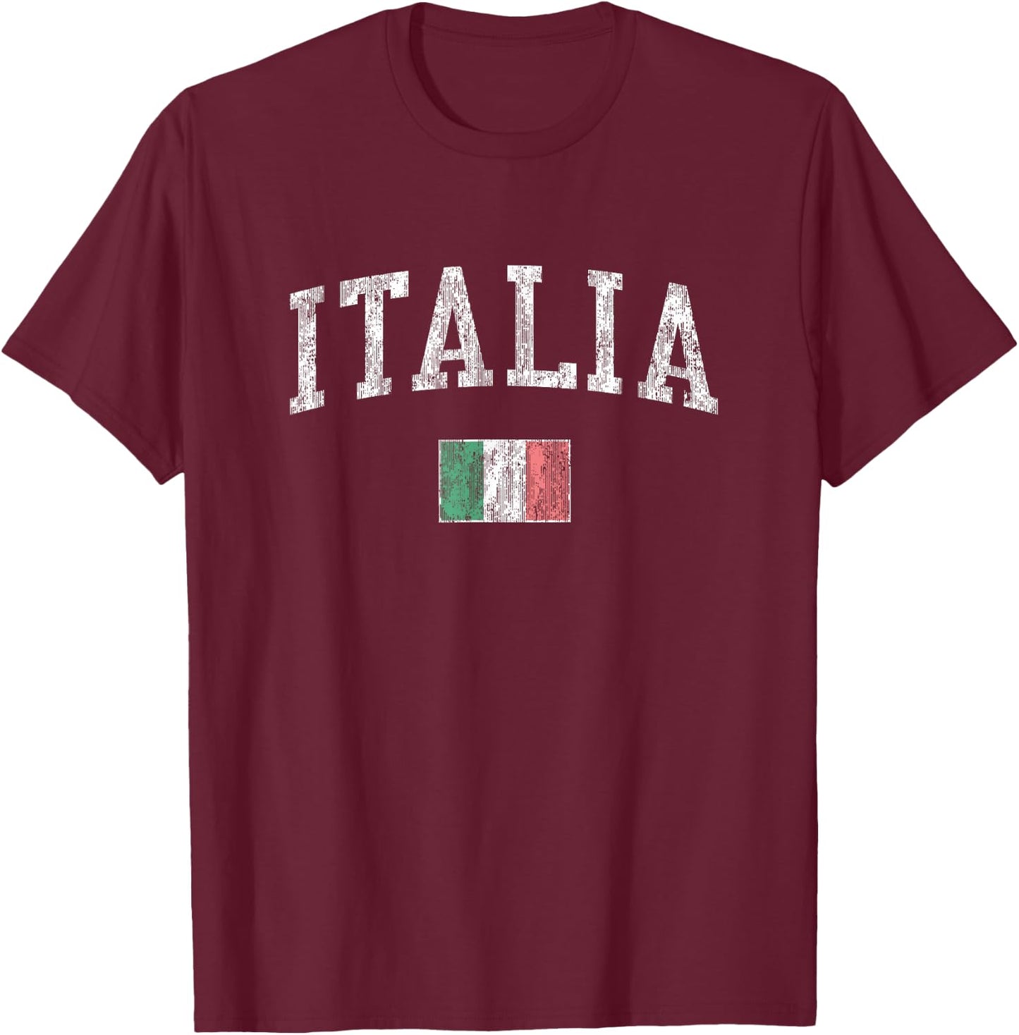 Italy Vintage Italia Sports Design Italian Flag T-Shirt - T-Shirt | Maroon