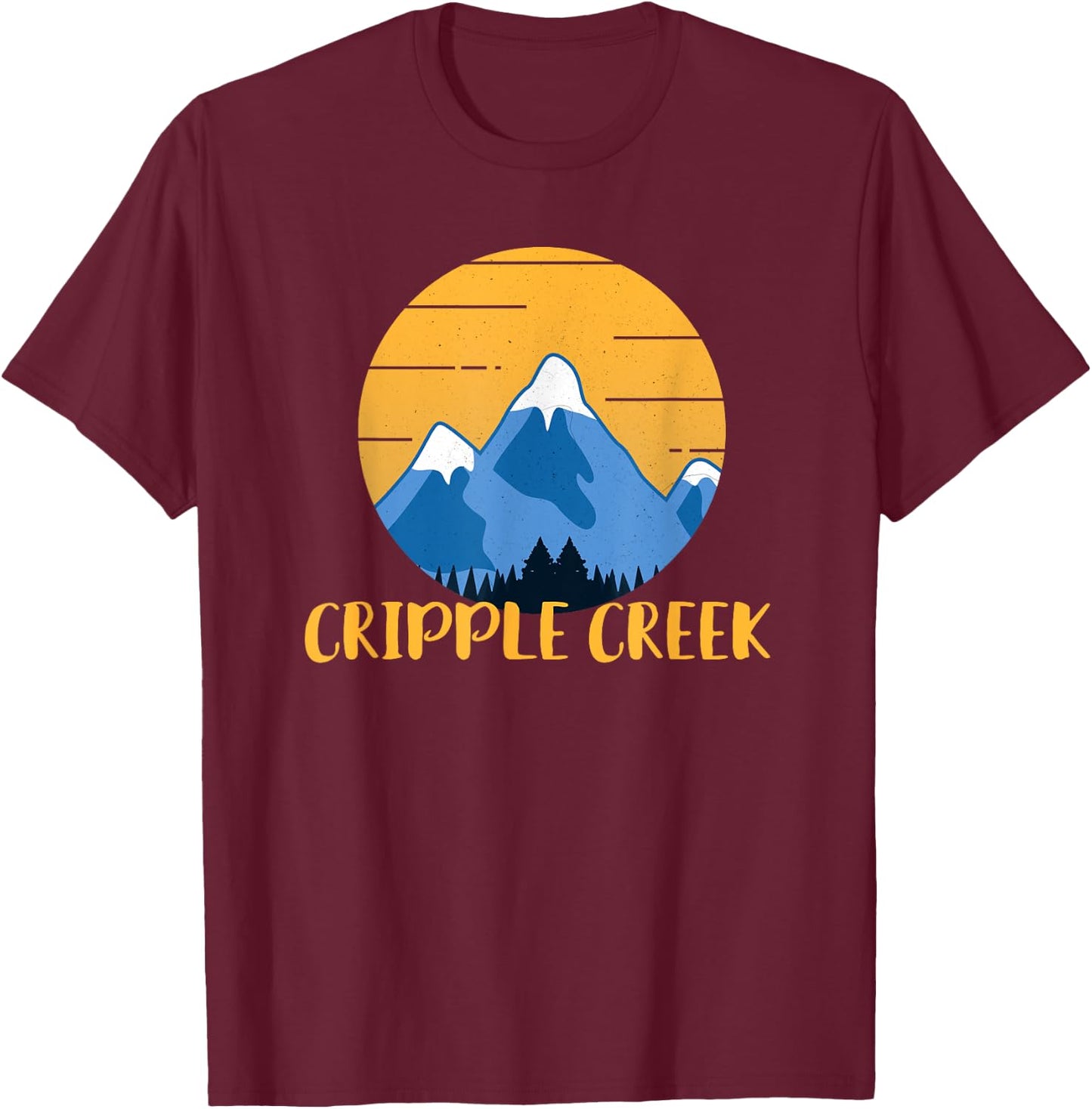 Cripple Creek Colorado Hiking Mountains T-Shirt - T-Shirt | Maroon