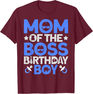 Mom Of The Boss Birthday Party Outfit Like A Boss Mom T-Shirt - T-Shirt | Maroon