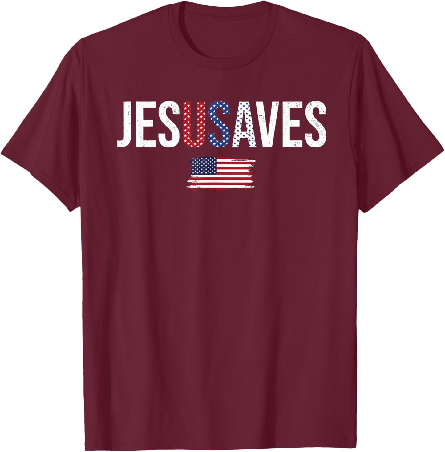 Jesus Saves American 1776 250 Years Christian 4th of July T-Shirt - T-Shirt | Maroon
