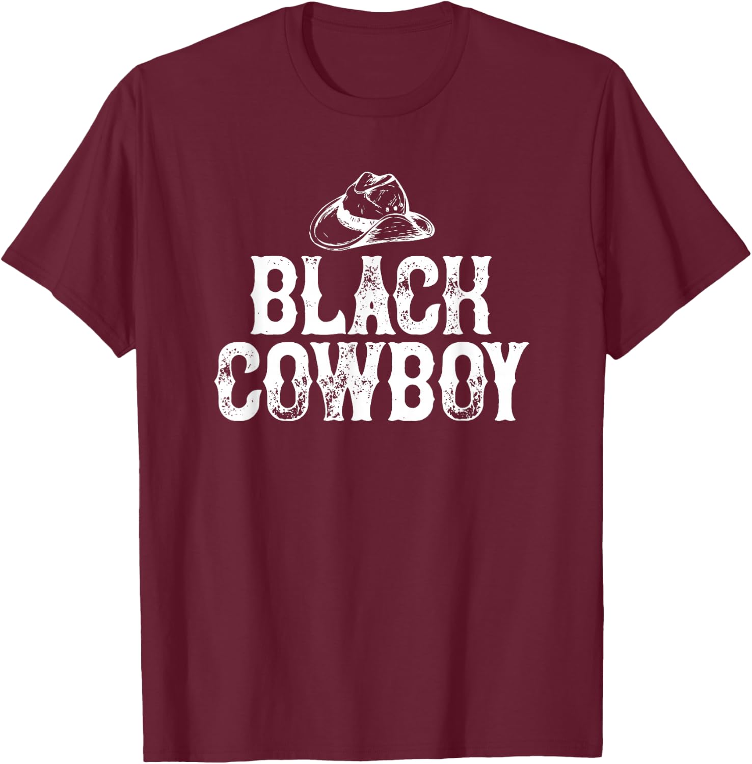 Black Cowboy Vintage Gift T-Shirt - T-Shirt | Maroon