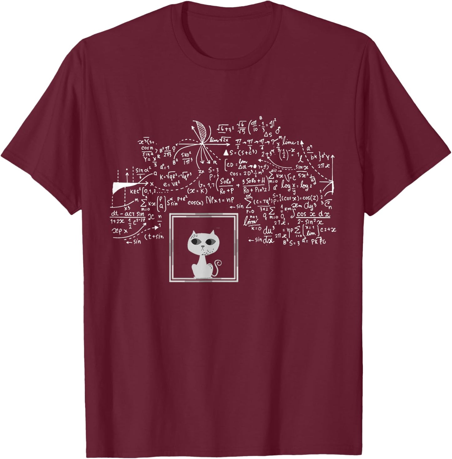 Schrodingers Cat in a Box Funny Science Nerd Physics T-Shirt - T-Shirt | Maroon