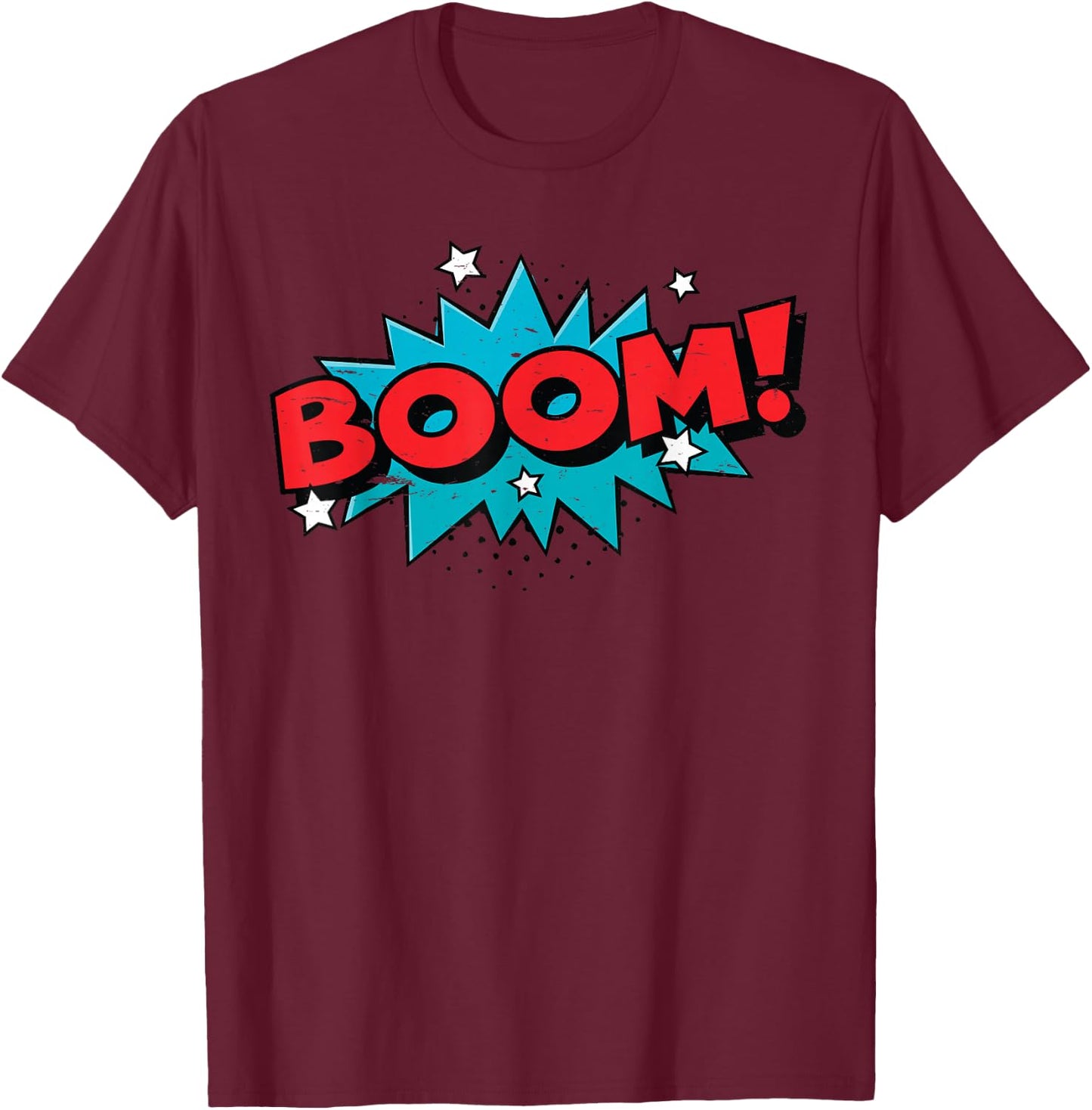 Boom! Comic Book Cartoon Funny Pop Art Design - Vintage T-Shirt - T-Shirt | Maroon