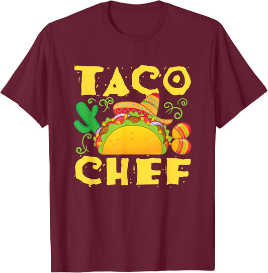 Taco Chef Mexican Food Cook T-Shirt - T-Shirt | Maroon
