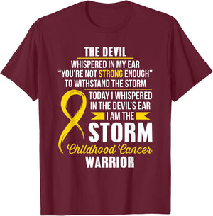 Childhood Cancer Warrior - I am the Storm T-Shirt - T-Shirt | Maroon