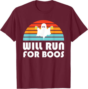 Halloween Running Will Run For Boos Beer T-Shirt - T-Shirt | Maroon