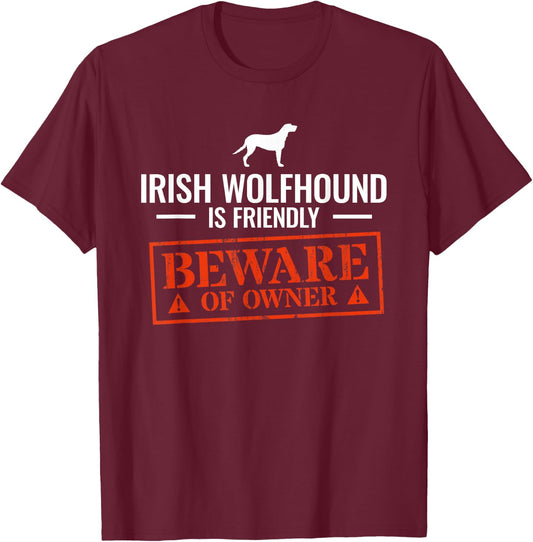 Funny Irish Wolfhound Dog Owner Dog Lover Gift Women T-Shirt - T-Shirt | Maroon