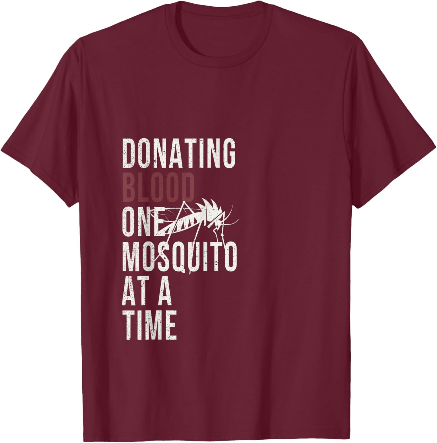 Funny Camping Mosquito Donating Blood T Shirt T-Shirt - T-Shirt | Maroon