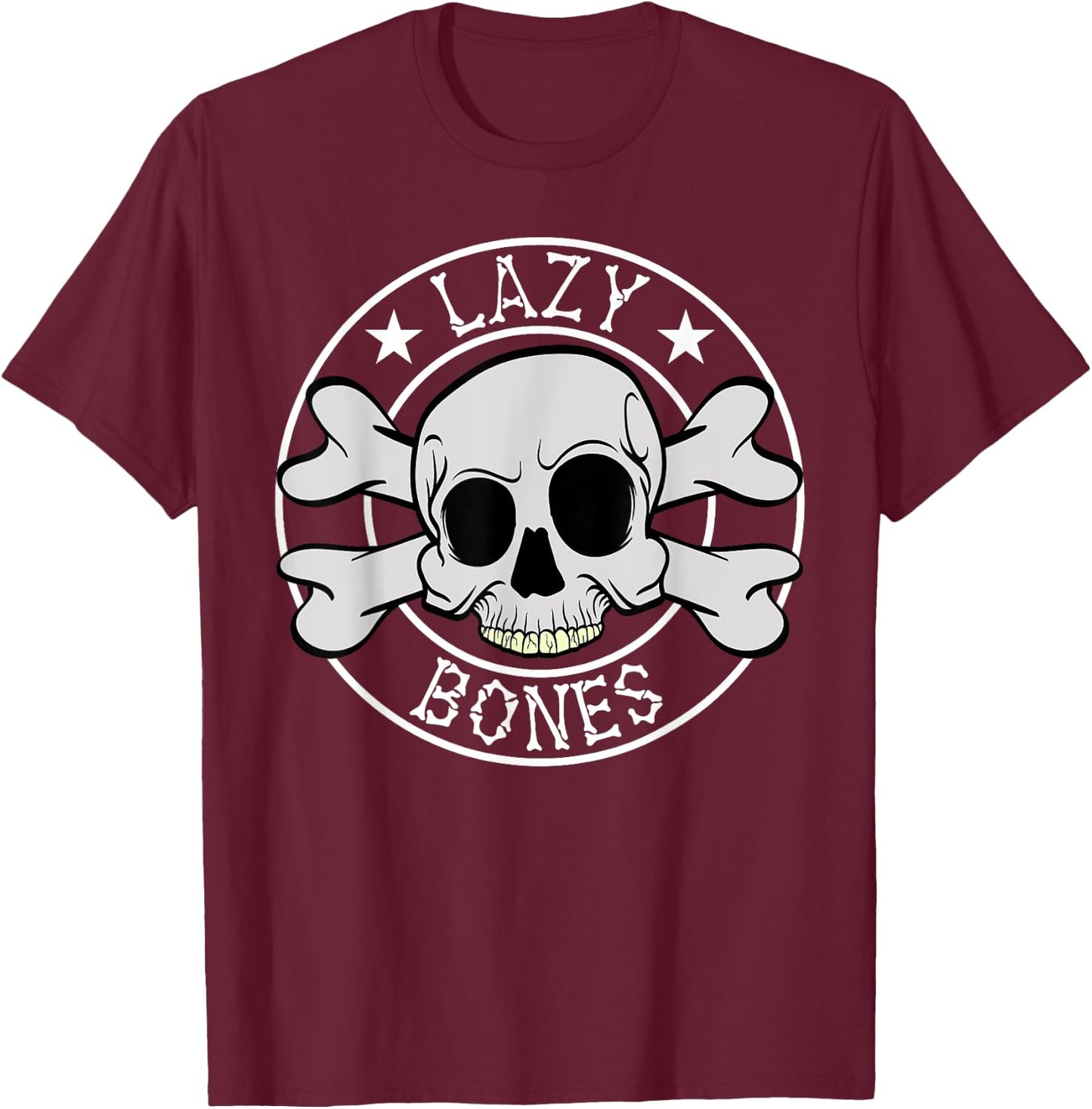 Lazy Bones Skeleton Halloween Costume Horror movies T-Shirt - T-Shirt | Maroon