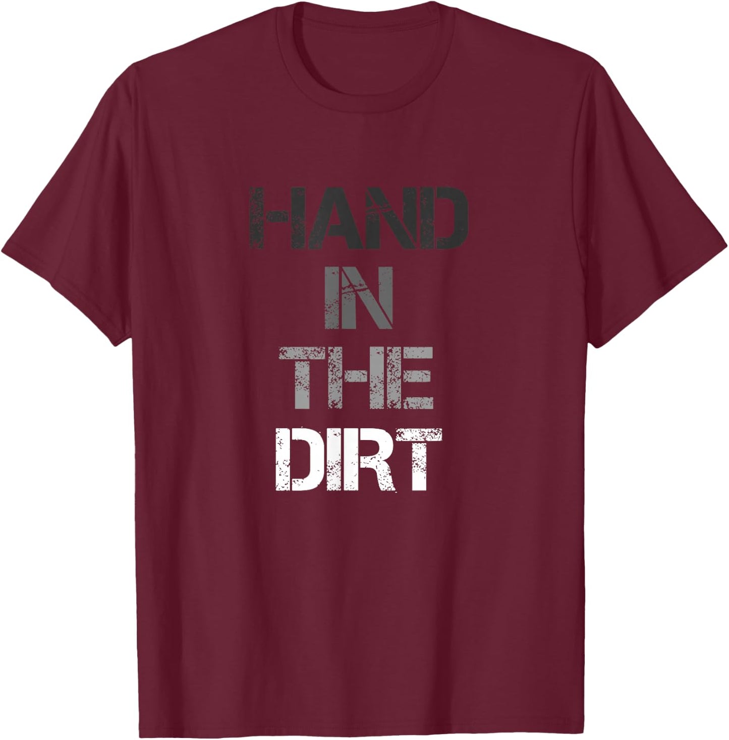 Football Lineman Shirts Gloves Hand in The Dirt T-Shirt - T-Shirt | Maroon