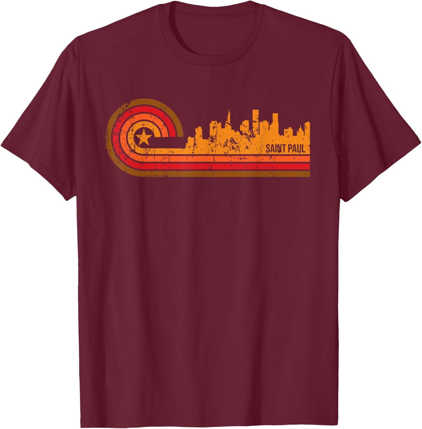 Retro Saint Paul - Saint Paul MN Skyline Shirt T-Shirt - T-Shirt | Maroon