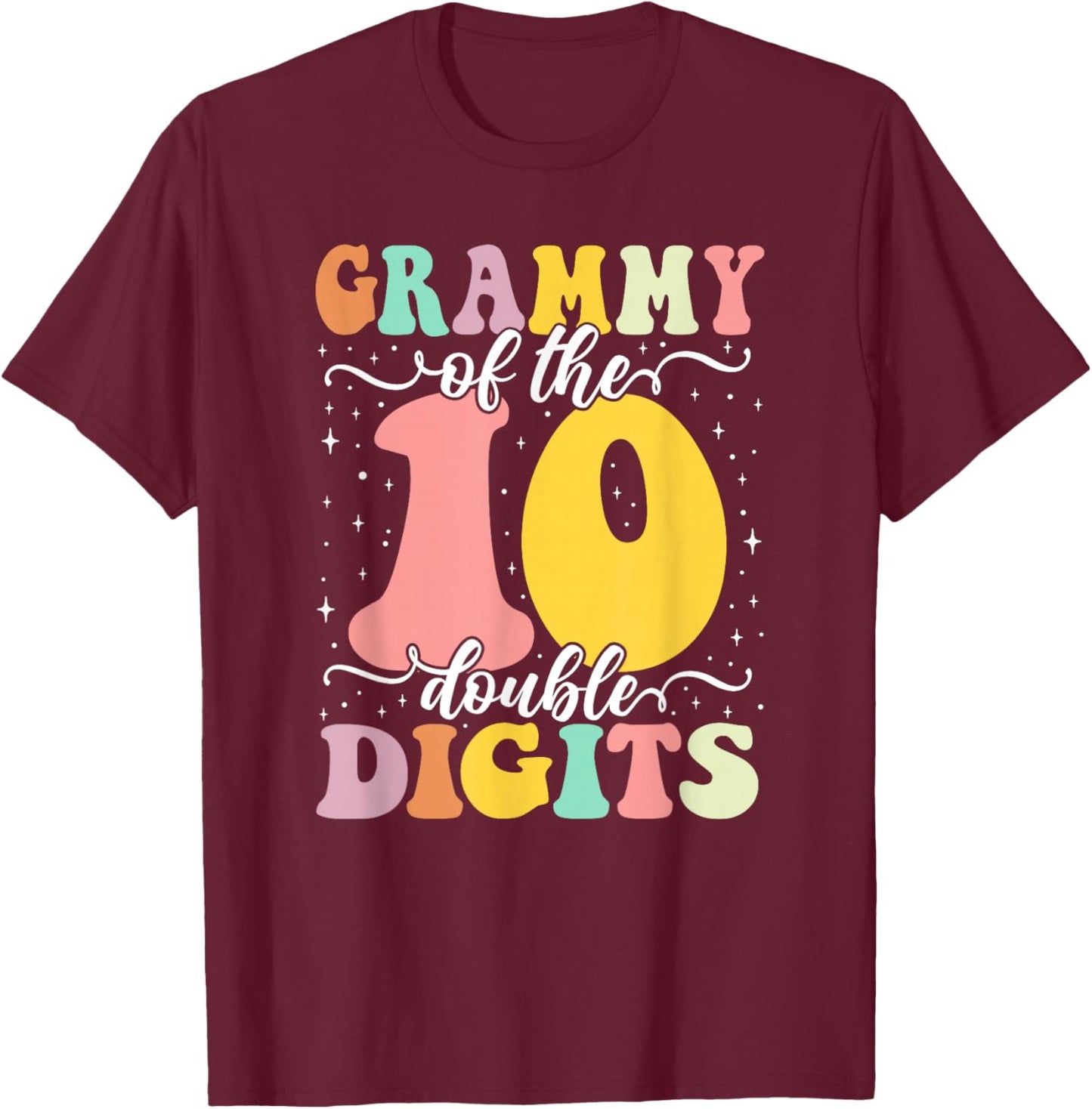 Grammy of The Bday Girl Boy Double Digits 10th Birthday T-Shirt - T-Shirt | Maroon