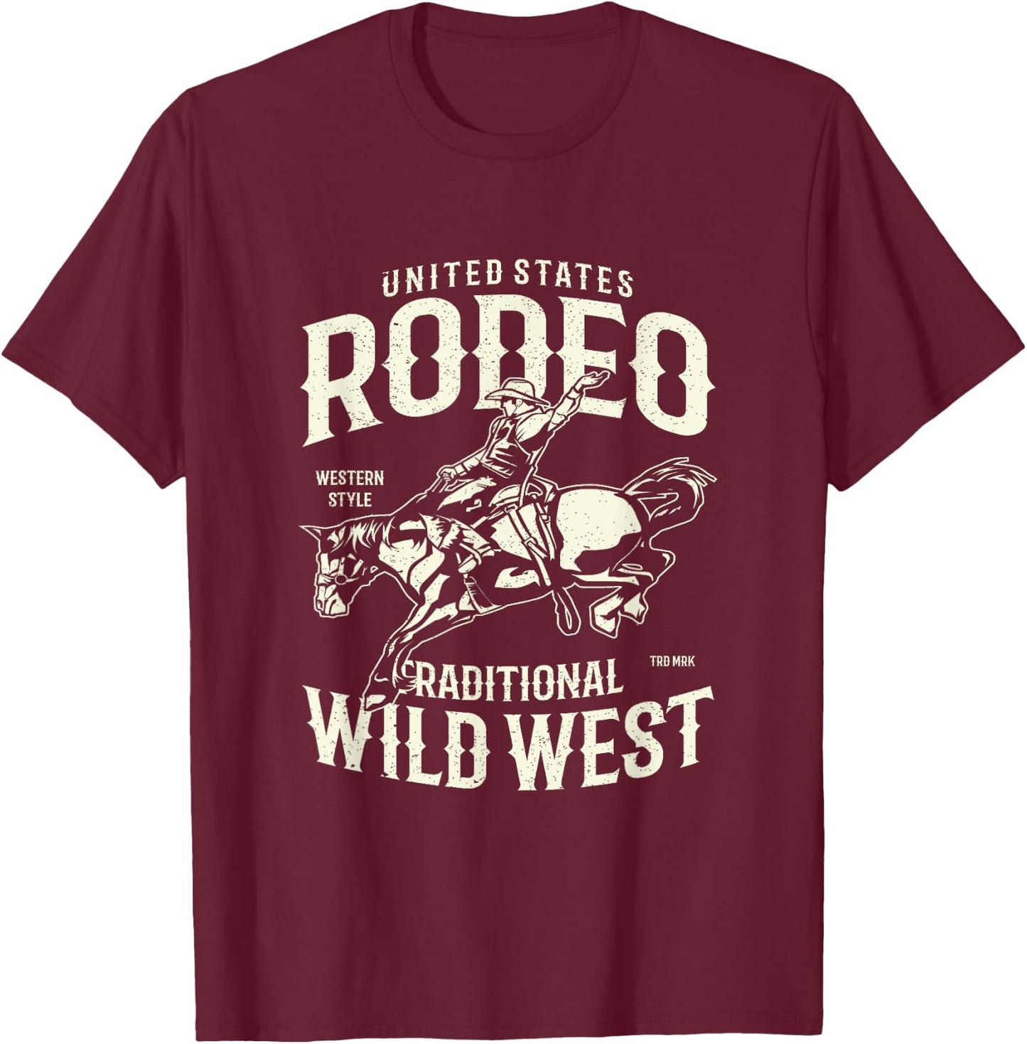 8 Seconds Cowboys Wild West Rodeo T-Shirt - T-Shirt | Maroon